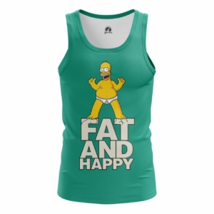Мужская футболка Симпсоны Fat and happy Футболки