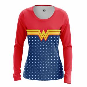Женский Лонгслив Wonder Woman suit Чудо-женщина DC Комикс - w lon wonderwomansuit 1482275470 672