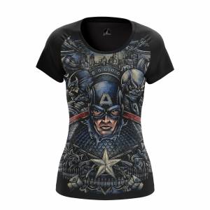 Женская футболка Captain America Капитан Америка Стив Роджерс - w tee 1482274714 4