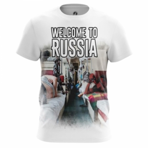 Купить Атрибутику Футболка Welcome To Russia Мужская Россия Мерчандайз