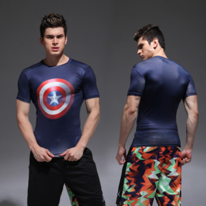 Рашгард Captain America Футболка для зала Рашгарды-футболки