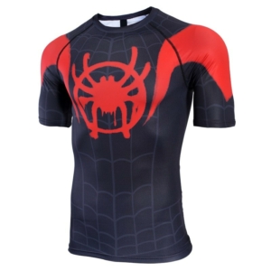 Рашгард Человек-паук Майлз Моралес Чёрный - Raglan Sleeve Spiderman 3D Printed T shirts Men Compression Shirts 2019 New Short Sleeve Comics Cosplay 6