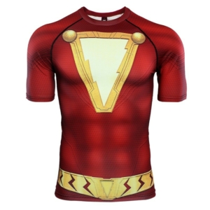 Superman Рашгард С Логотипом - Shazam 3D Printed T Shirts Men Compression Shirts Raglan Sleeve 2019 Newest Short Sleeve Comics Cosplay 6