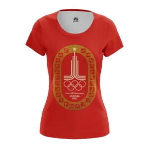 Женская футболка Олимпиада 1980 символика Красный Футболки