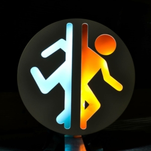 Купить Атрибутику Ночник Portal Игра Логотип Синий Оранжевый Лампа Мерч