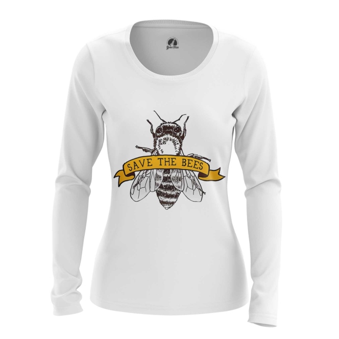 Купить атрибутику Лонгслив Save the bees Сохраните пчёл Женский атрибутика