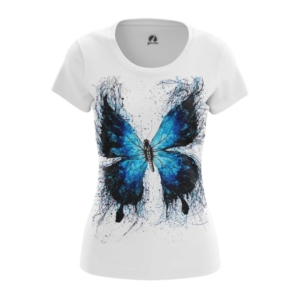Женская футболка Синяя бабочка принт Бабочки - main ndhjqqbv 1561928935