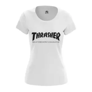 Купить Атрибутику Женская Футболка Thrasher Белая Надпись Атрибутика