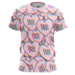 Мужская футболка Свобода Сердце Принт розовый - main vwdq3lj1 1538407866