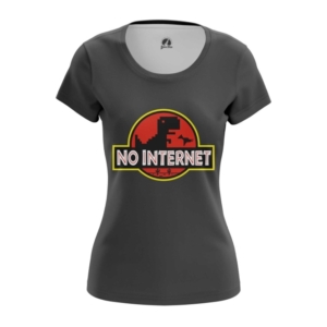 Женская футболка No internet Гугл хром игра Jurassic Park - main x0moawpp 1558441896
