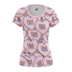 Женская футболка Свобода Сердце Принт розовый - main ypmvui5p 1538407880