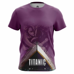 Мужская футболка Титаник Сиреневый Принт Корабль Футболки