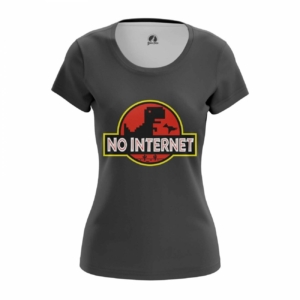 Женская майка No internet Гугл хром игра Jurassic Park Майки